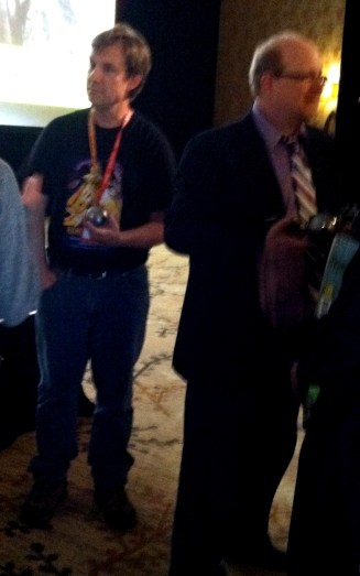 CH at the Eisners, 13 July 2012 (isn't that Mark Waid on the right?)