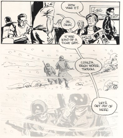 Page detail from James Romberger's comic "The Oven"